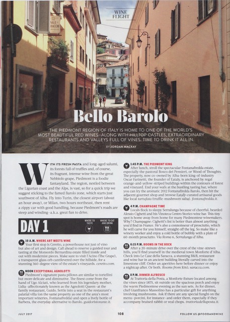 Fratelli Alessandria On Food & Wine’s Required Barolo Trip List