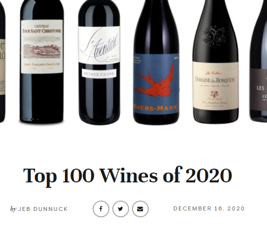 Three NBI Selections Make Top 100 Wines of 2020